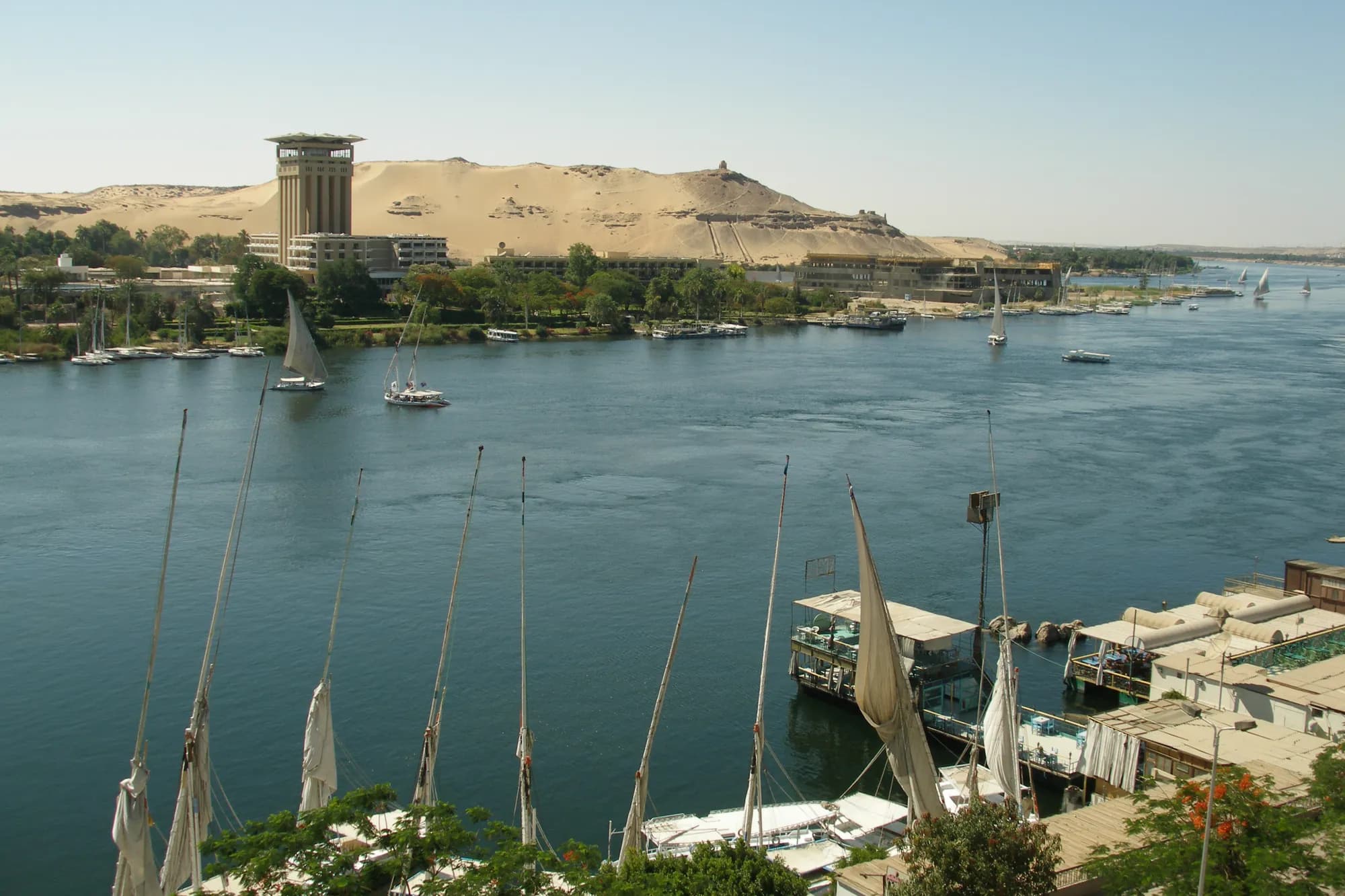 Wide Nile view at Aswan